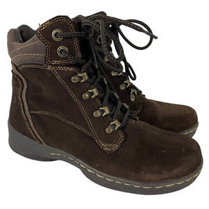 Blondo Suede Winter Hiking Boot Womens 7 Brown Side Zip Lined Warm Ankle Boot